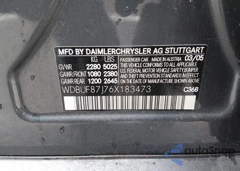 2006 Mercedes-Benz E 350 4Matic from USA, damaged, VIN WDBUF87J76X183473